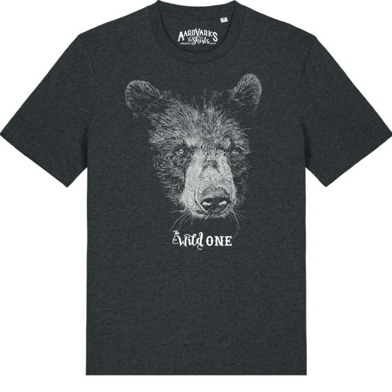 aoa-t-shirt-bear-charcoal-melange.png Aardvarks of Anarchy - T-shirt Bear, Charcoal melange - Afbeelding 1