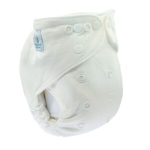 Blümchen - Onesize slimfit Kuschel diaper snaps, white