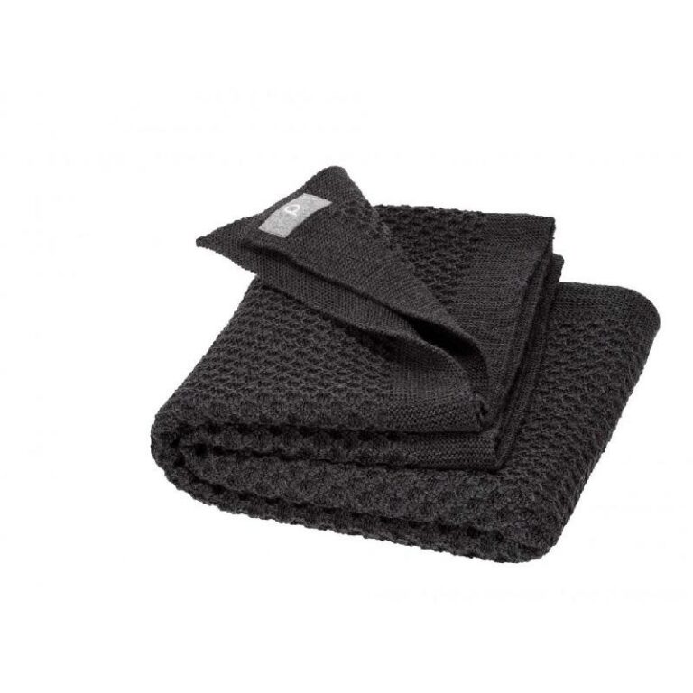 disana-deken-honeycomb-antracit.jpg Disana - Honeycomb blanket, 80x100cm, anthracite - Afbeelding 1