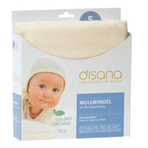 Disana - Muslin nappy, 80x80cm, 5 stuks