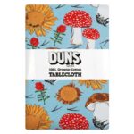 Duns Sweden - Tablecloth 220x140cm, Sunflowers and Mushrooms Sky Blue