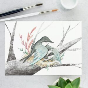 Eva Tack - Kaartje met envelop, Huiszwaluw