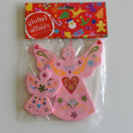 Global Affairs - houten hanger, engel, roze, 2 stuks