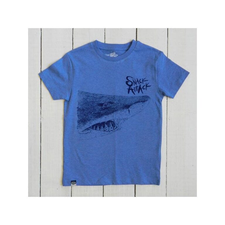 lion-of-leisure-t-shirt-blue-melange-shark.jpg Lion of Leisure - T-shirt, blue melange, shark - Afbeelding 1