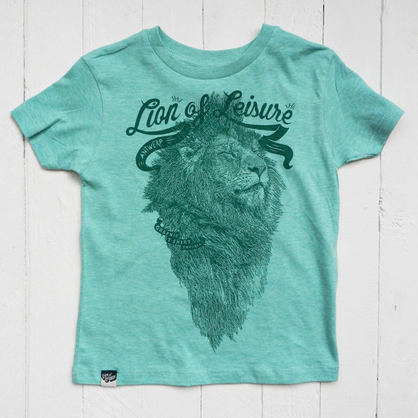 lion-of-leisure-t-shirt-green-melange-logo-lion.jpg Lion of Leisure - T-shirt, green melange, logo lion - Afbeelding 1