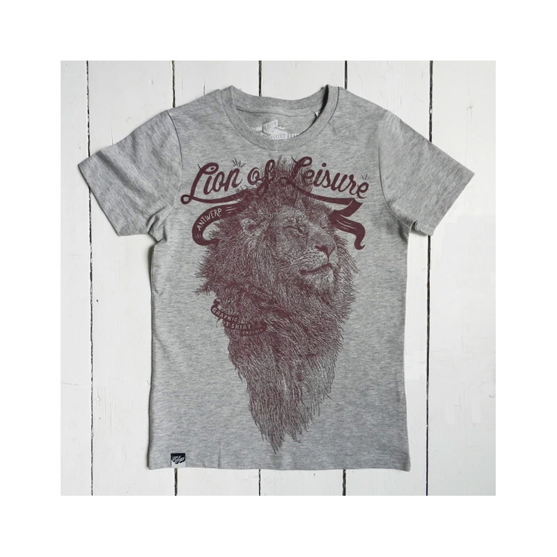 lion-of-leisure-t-shirt-grey-logo-lion.jpg Lion of Leisure - T-shirt, grey, logo lion - Afbeelding 1