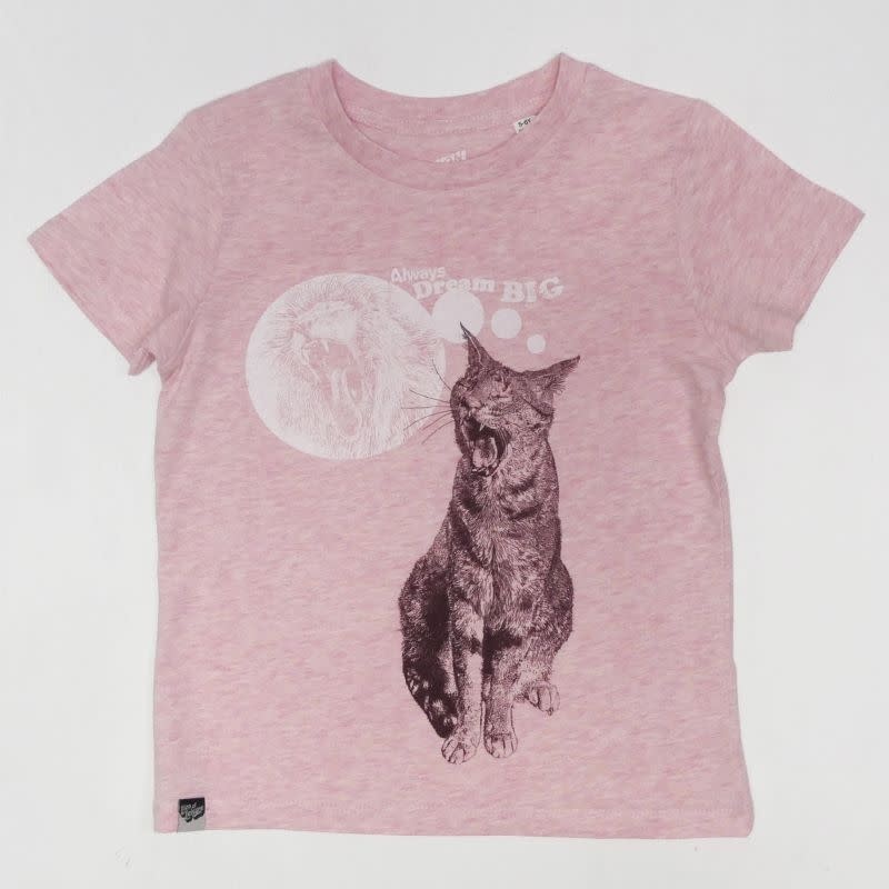 lionofleisure-t-shirt-cat-dreamer-pink-cream-melan.jpg Lion of Leisure - T-shirt, cat, pink/cream melange - Afbeelding 1