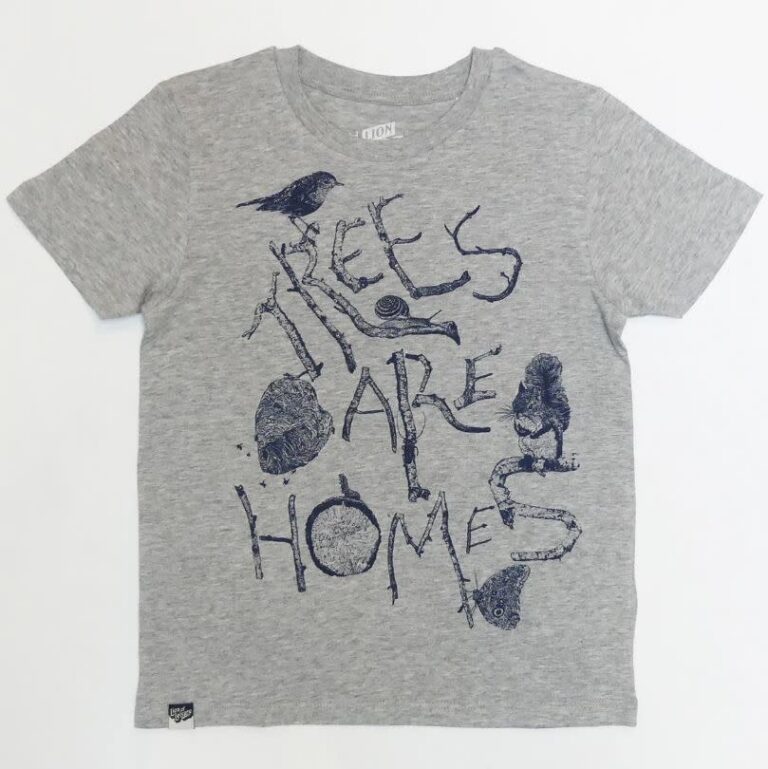 lionofleisure-t-shirt-trees-grey-melange.jpg Lion of Leisure - T-shirt, trees, grey melange - Afbeelding 1