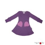ManyMonths - Long sleeve heart pocket dress, dusty grape (0-2j) - Afbeelding 2