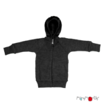 ManyMonths - Hooded Zip Cardigan with side pockets, Foggy Black (3-16j) - Afbeelding 2