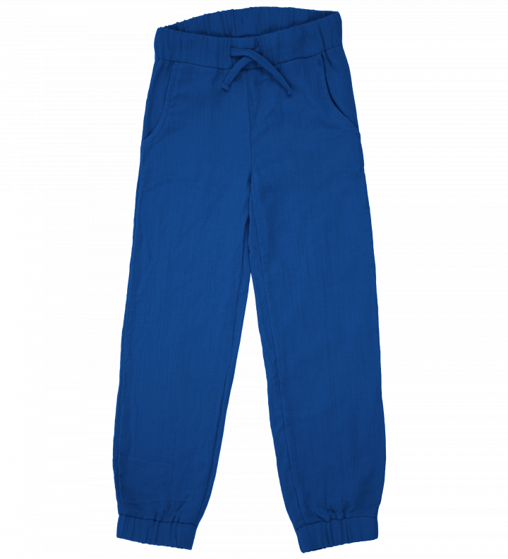 maxomorra-pants-muslin-solid-blue.png Maxomorra - pants muslin, solid blue - Afbeelding 1