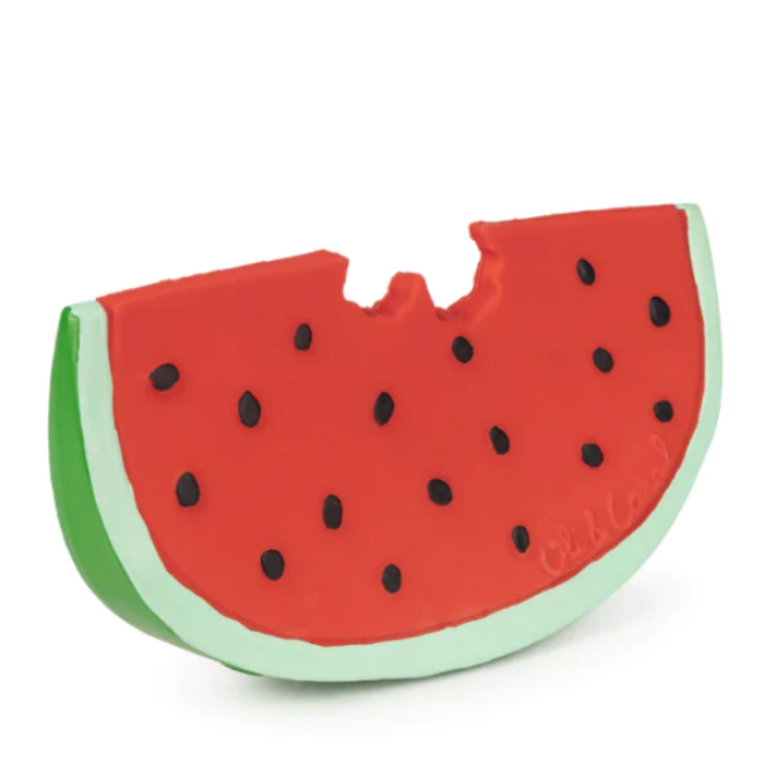 oli-carol-natural-rubber-teether-bath-toy-watermel.png Oli & Carol - Natural rubber teether & bath toy, Wally the watermelon - Afbeelding 1