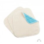 Popolini - Cleaning wipes double organic cotton, blue/white wave, 3 stuks