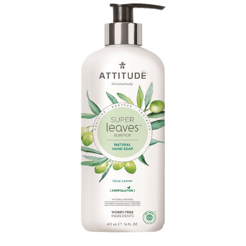 super-leaves-hand-soap-626232-44093-5.jpg Attitude - Super Leaves handzeep, Olive Leaves - Afbeelding 1