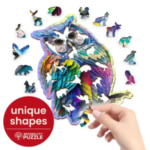 Wooden City - Wooden puzzle 150 stukken, Trendy owl - Afbeelding 2